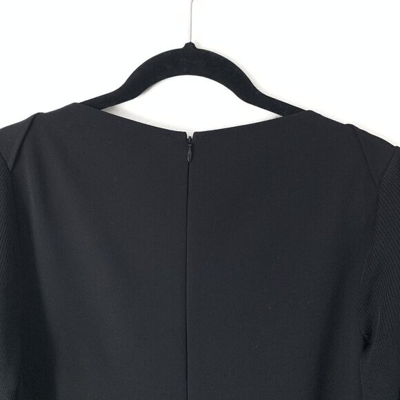 Vince Womens Black Long-Sleeve A-Line Shift Dress Back Zipper Closure Size 12 - Picture 7 of 9